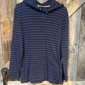 Men's Navy Striped Hooded Sweater